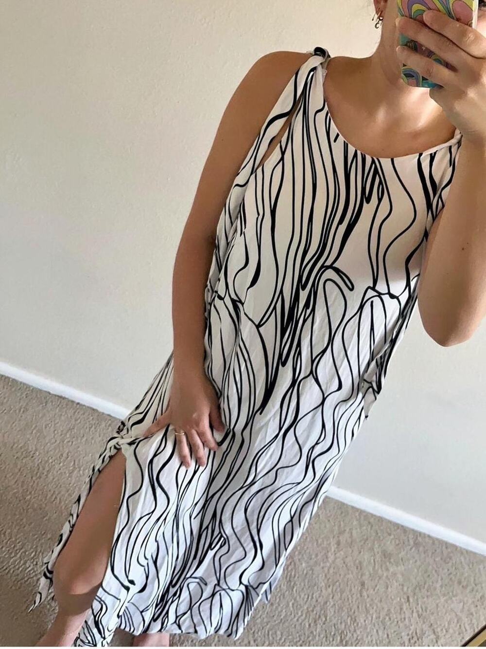 FWRD Australia Black white maxi dress formal evening gown vacation minimalist